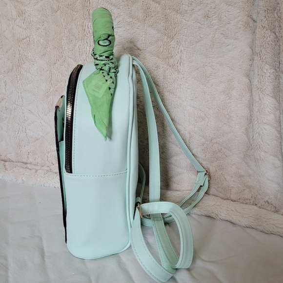 Ardene light green ladies backpack with a green handkerchief decor - Picture 5 of 8